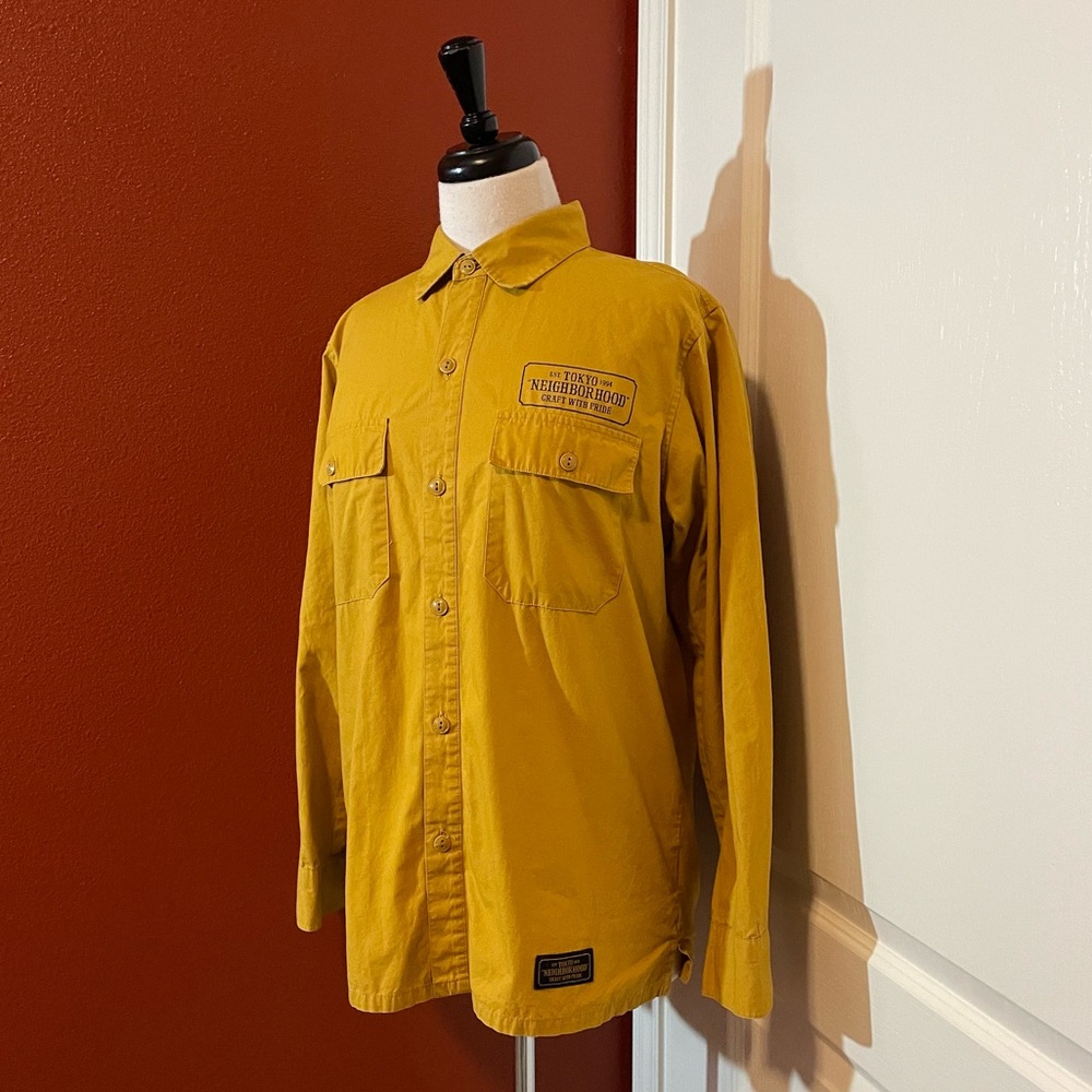 Neighborhood Tokyo Men’s Craft With Pride Mustard Button Down Long Sleeve‎ Shirt
